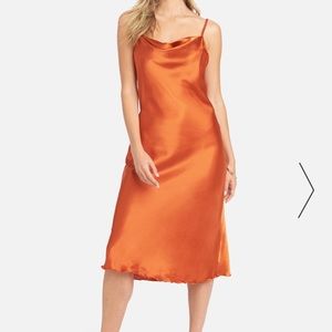 Bebe Slip Dress, Midi Length with Cowl Neck NWT